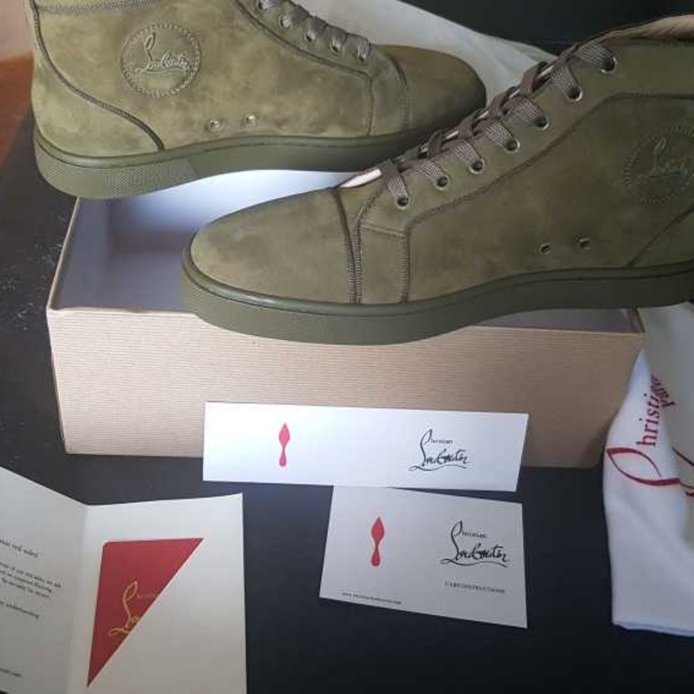 Olive Green Louboutin Sneakers